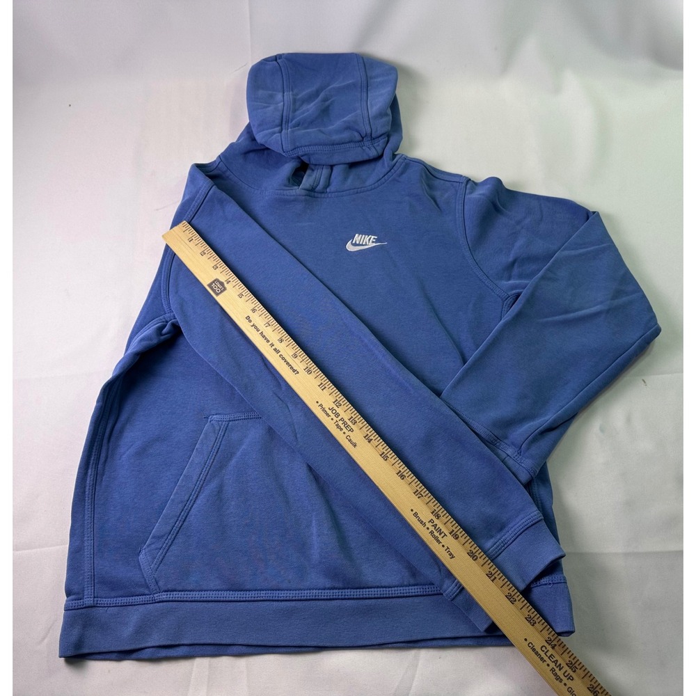 VINTAGE 90s Y2K Nike Blue Youth XL Hoodie Sweatshirt Embroidered Swoosh Classic - Picture 6 of 9